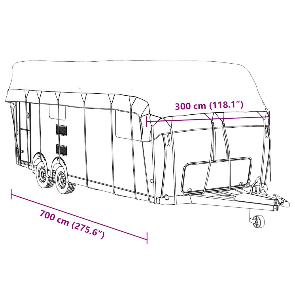 Κάλυψη οροφής τροχόσπιτου Γκρι 700x300 cm Μη υφασμένο ύφασμα