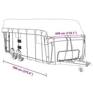 Κάλυψη οροφής τροχόσπιτου Γκρι 700x300 cm Μη υφασμένο ύφασμα