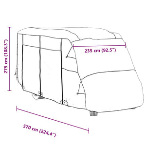 Καλύμματα αυτοκινούμενων γκρι 570x235x275 cm μη υφασμένο ύφασμα - Pakobazaar