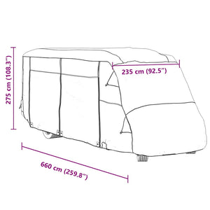 Καλύμματα αυτοκινούμενων γκρι 660x235x275 cm μη υφασμένο ύφασμα - Pakobazaar