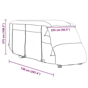 Καλύμματα αυτοκινούμενων γκρι 730x235x275 cm μη υφασμένο ύφασμα