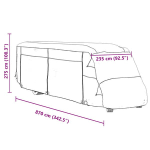 Καλύμματα αυτοκινούμενων γκρι 870x235x275 cm μη υφασμένο ύφασμα