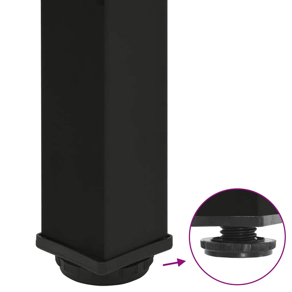 Πόδια Τραπεζιού Σαλονιού 4 τεμ. Μαύρο 30-32 εκ. Ατσάλινο