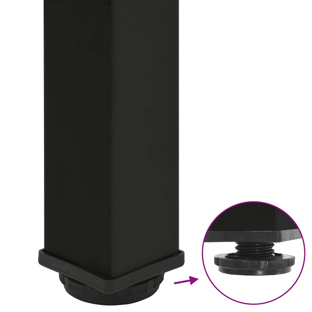 Πόδια Τραπεζιού Σαλονιού 4 τεμ. Μαύρο 42-44 εκ. Ατσάλινο