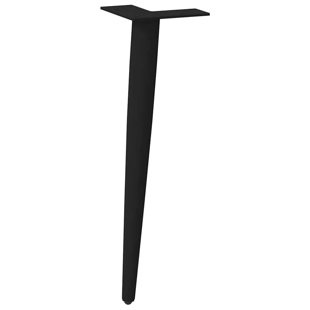 Πόδια Τραπεζιού Σαλονιού Κωνικού Σχήματος 4 τεμ. Μαύρο Ατσάλι 42-43 εκ.