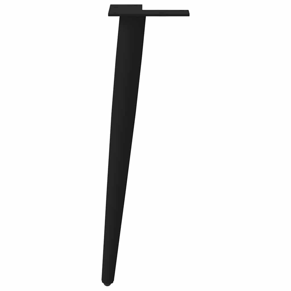 Πόδια Τραπεζιού Σαλονιού Κωνικού Σχήματος 4 τεμ. Μαύρο Ατσάλι 42-43 εκ.