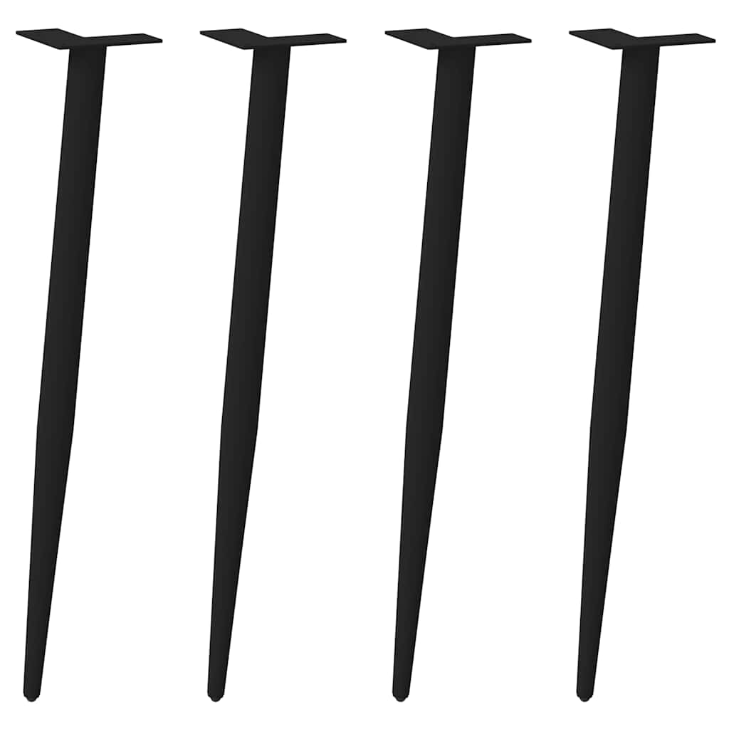 Πόδια Κονσόλας Κωνικού Σχήματος 4 τεμ. Μαύρο Ατσάλι 72-73 εκ. - Pakobazaar