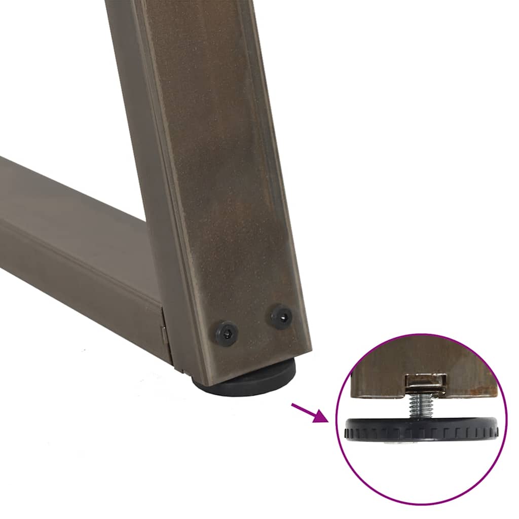 Πόδια Τραπεζιού Σαλονιού 2 τεμ. Σχήμα V από Φυσικό Ατσάλι 38x(42-43,3) εκ. Ατσάλι