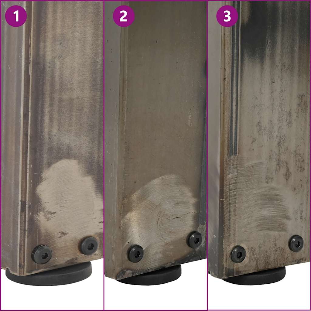 Πόδια Τραπεζιού Σαλονιού 2 τεμ. Σχήμα V από Φυσικό Ατσάλι 38x(42-43,3) εκ. Ατσάλι