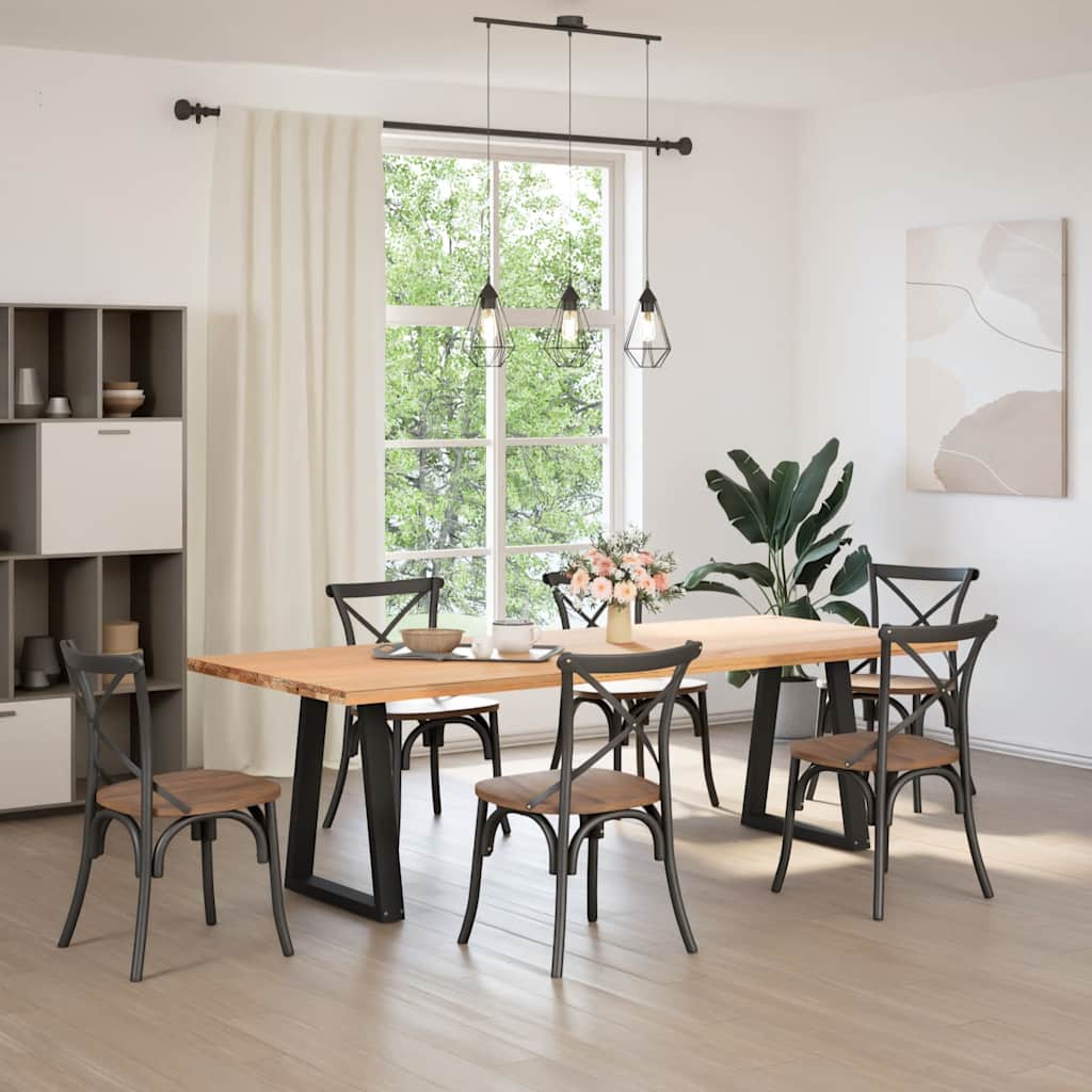 Πόδια Τραπεζαρίας Σχήματος V 2 τεμ. Μαύρο 60x(72-73,3) εκ. Ατσάλι