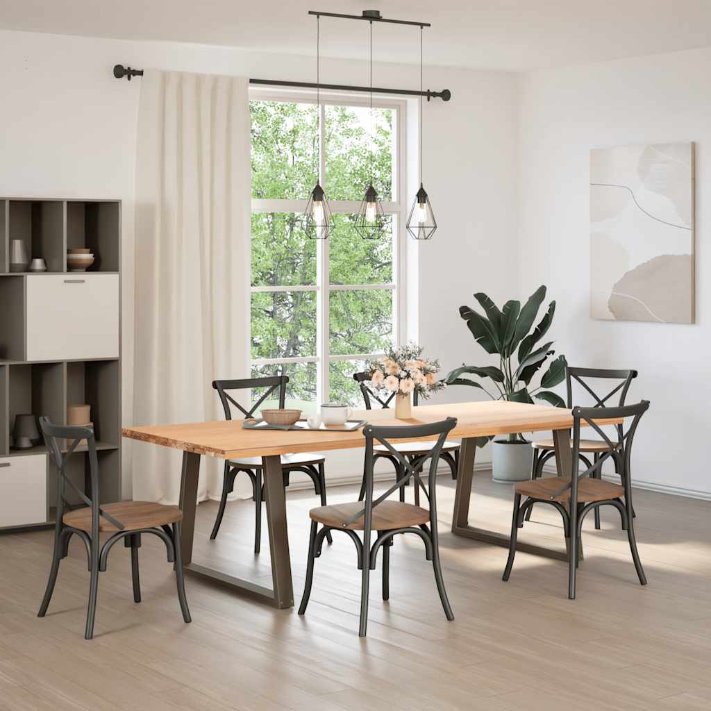 Πόδια Τραπεζαρίας Σχήματος V 2 τεμ. από Φυσικό Ατσάλι 100x(72-73,3) εκ. Ατσάλι