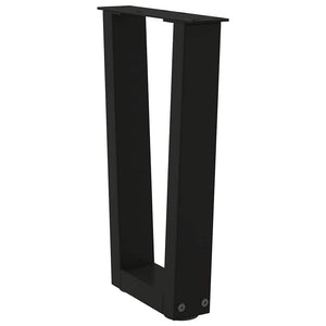 Πόδια Τραπεζιού Σαλονιού Σχήματος V 2 τεμ. Μαύρο 38x(42-43,3) εκ. Ατσάλι - Pakobazaar