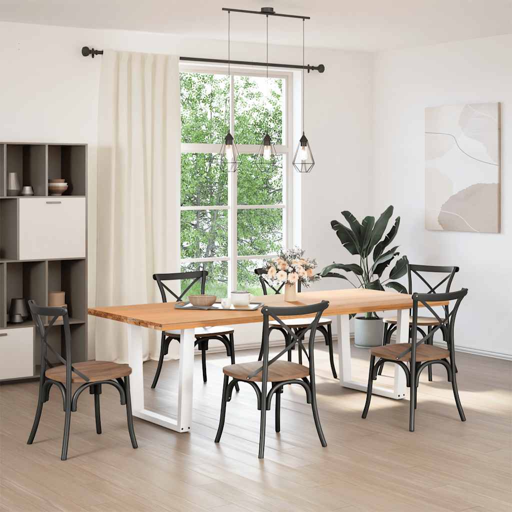 Πόδια Τραπεζαρίας Σχήματος V 2 τεμ. Λευκά 80x(72-73,3) εκ. Ατσάλι - Pakobazaar