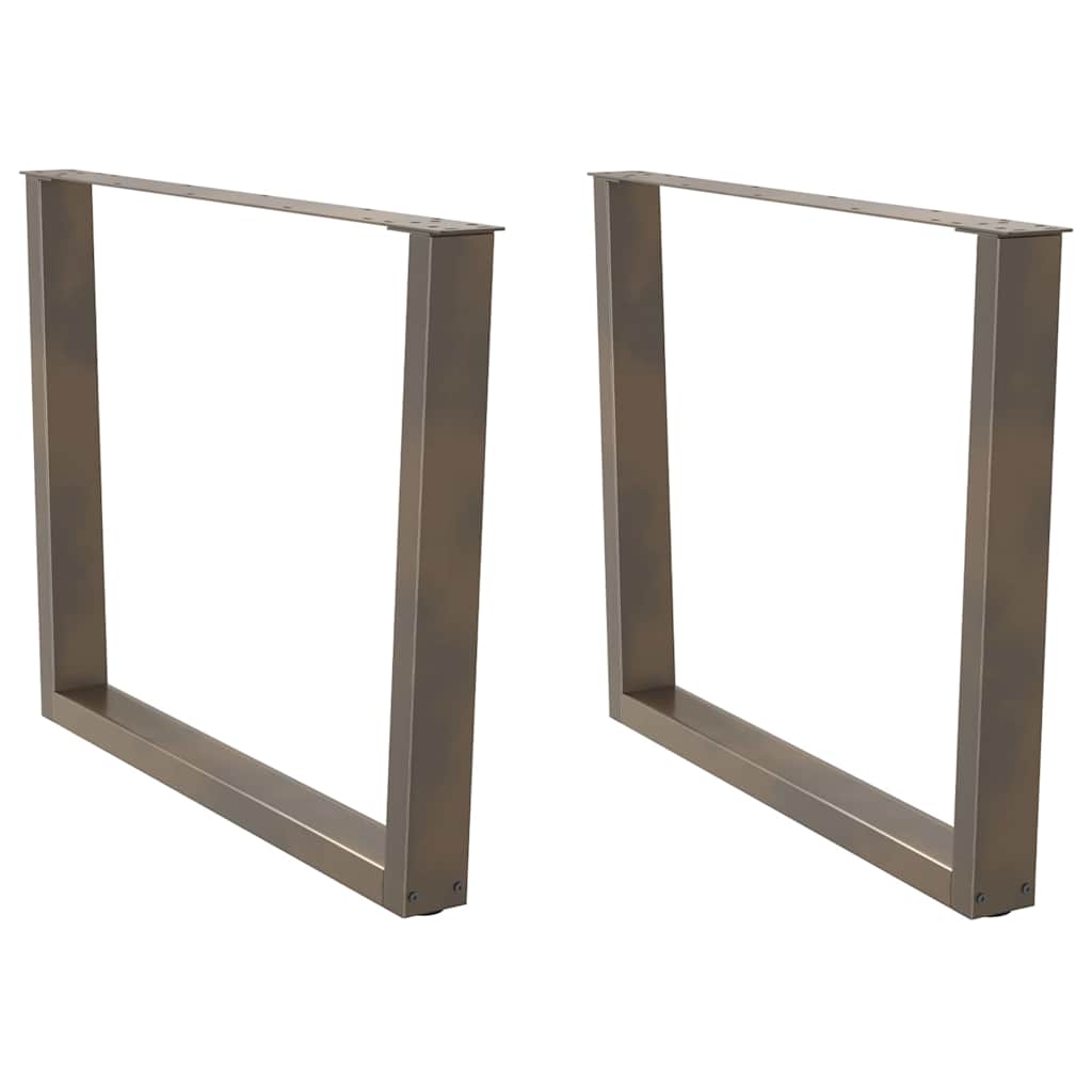 Πόδια Τραπεζαρίας Σχήματος V 2 τεμ. από Φυσικό Ατσάλι 100x(72-73,3) εκ. Ατσάλι