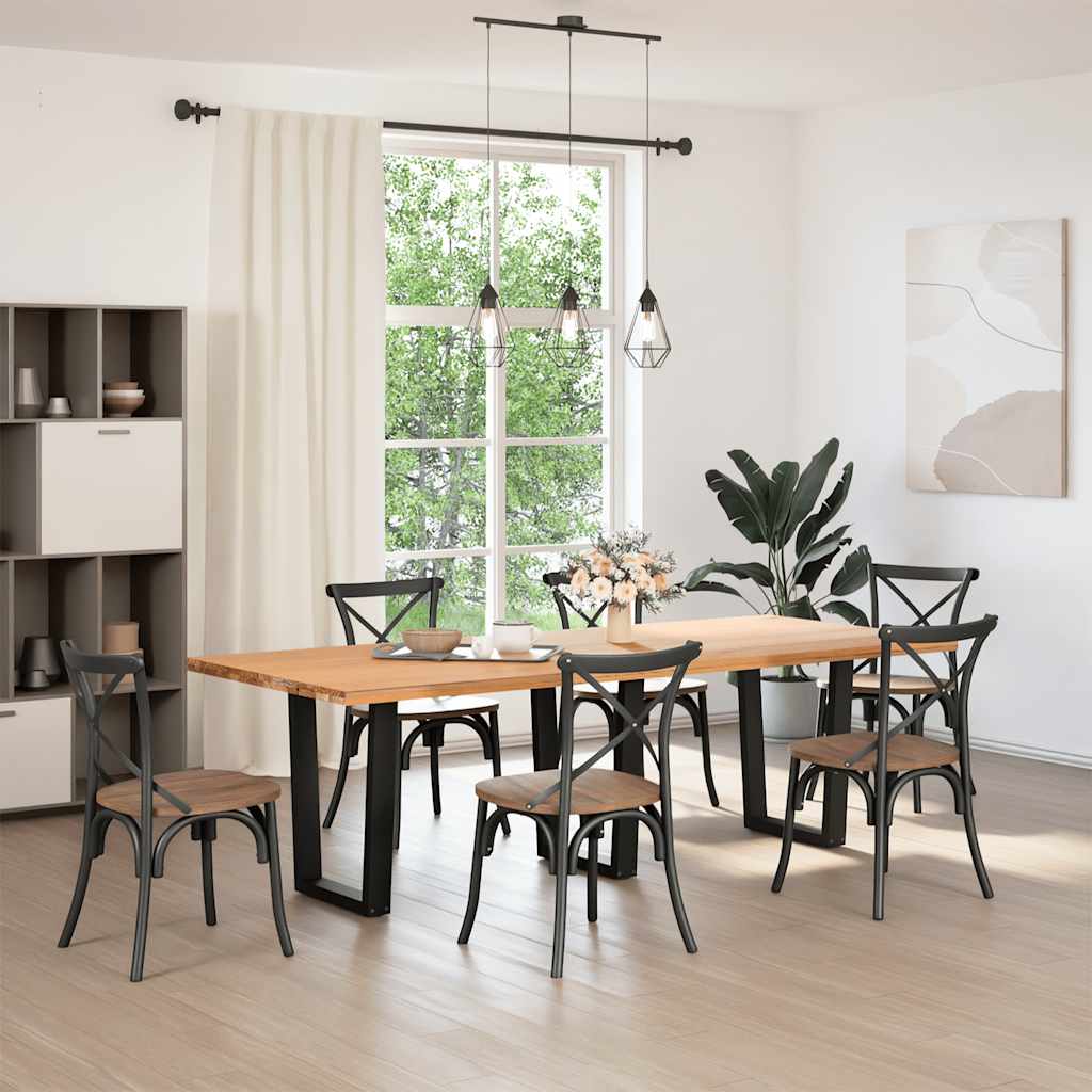 Πόδια Τραπεζαρίας Σχήματος V 3 τεμ. Μαύρο 70x(72-73,3) εκ. Ατσάλι - Pakobazaar