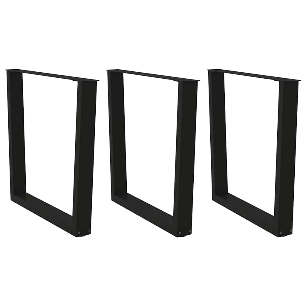 Πόδια Τραπεζαρίας Σχήματος V 3 τεμ. Μαύρο 80x(72-73,3) εκ. Ατσάλι