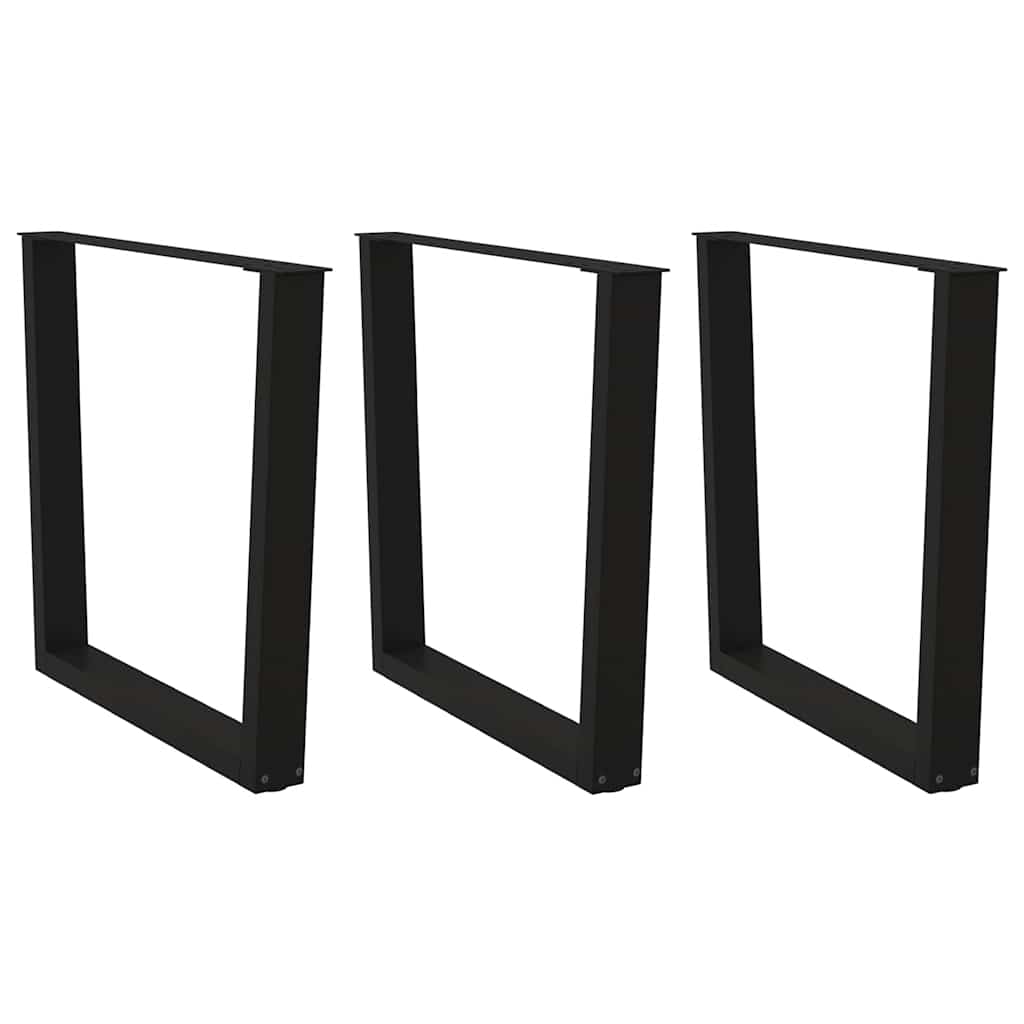 Πόδια Τραπεζαρίας Σχήματος V 3 τεμ. Μαύρο 90x(72-73,3) εκ. Ατσάλι