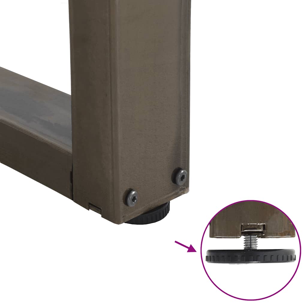 Πόδια Τραπεζαρίας 3 τεμ. Σχήμα V από Φυσικό Ατσάλι 100x(72-73,3) εκ. Ατσάλι