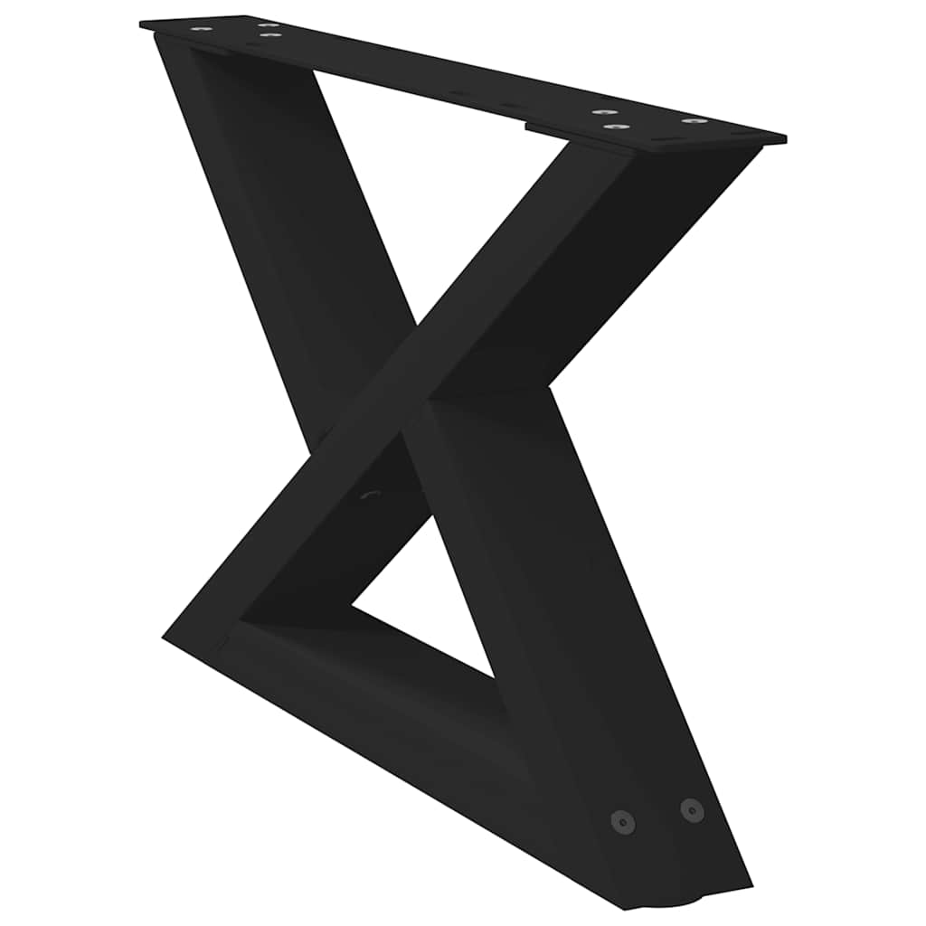 Πόδια Τραπεζιού Σαλονιού 2 τεμ. Μαύρο 50x(30-31,3) εκ. Ατσάλι