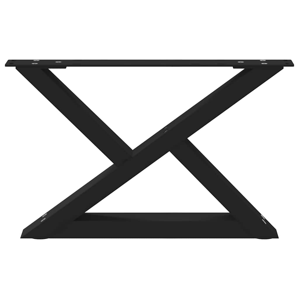 Πόδια Τραπεζιού Σαλονιού 2 τεμ. Μαύρο 50x(30-31,3) εκ. Ατσάλι