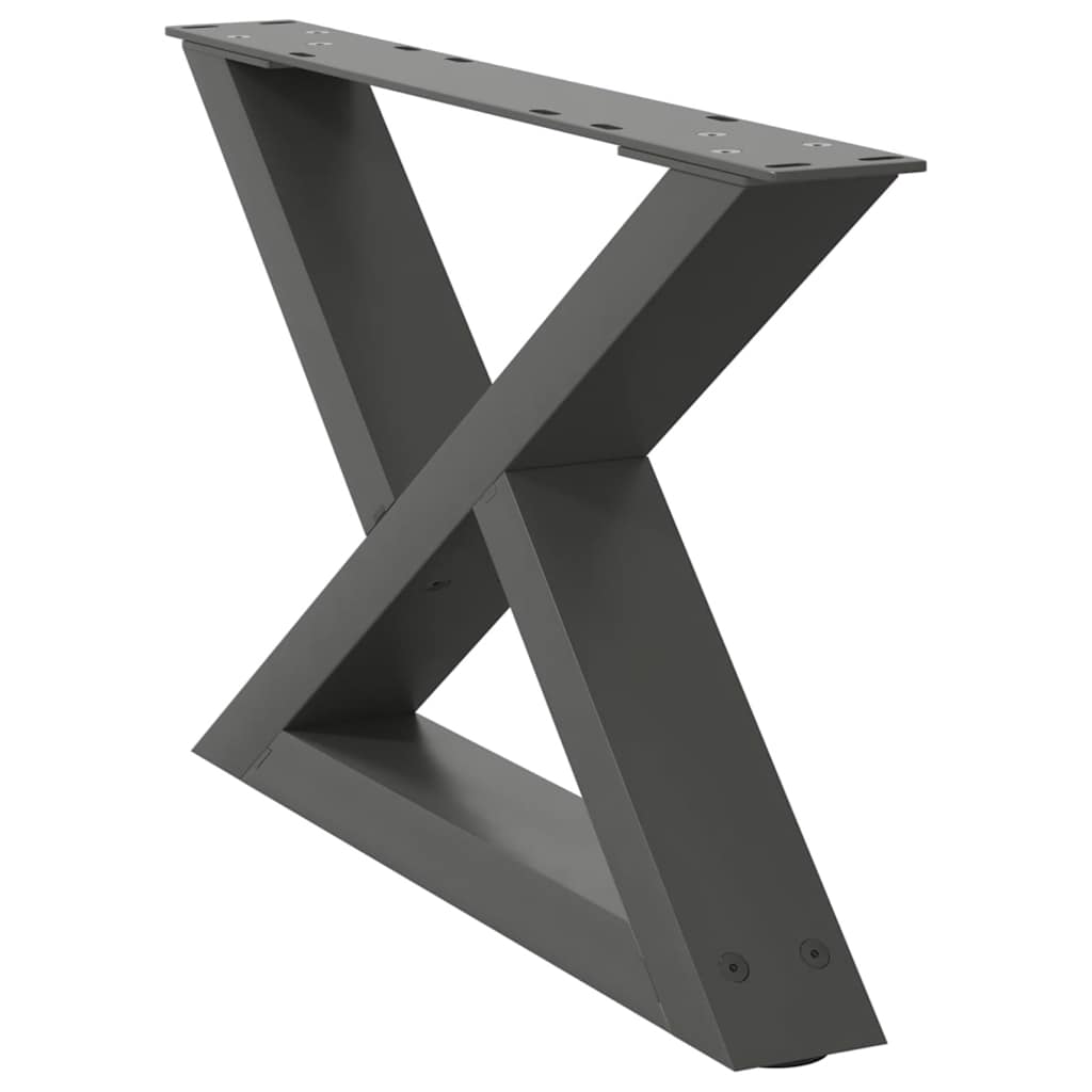 Πόδια Τραπεζιού Σαλονιού 2 τεμ. Ανθρακί 50x(30-31,3) εκ. Ατσάλι