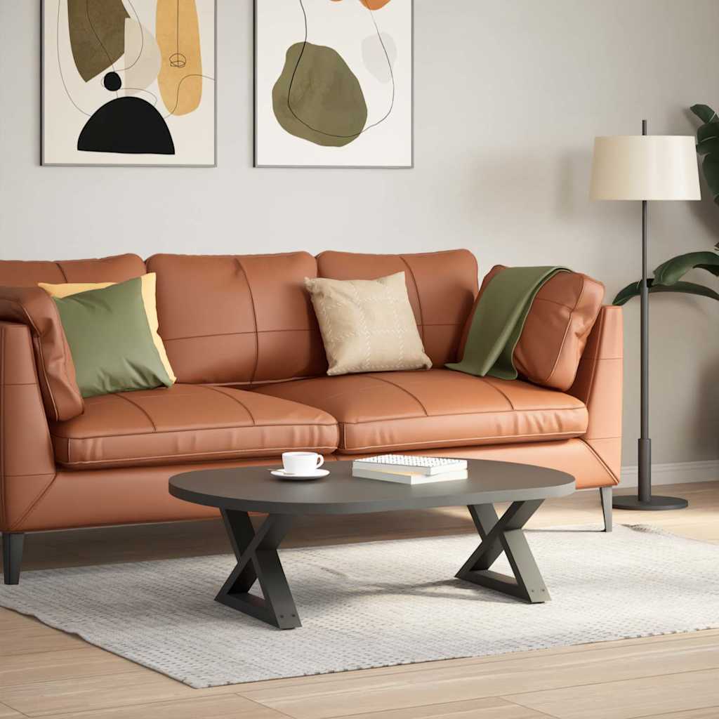 Πόδια Τραπεζιού Σαλονιού 2 τεμ. Ανθρακί 60x(30-31,3) εκ. Ατσάλι