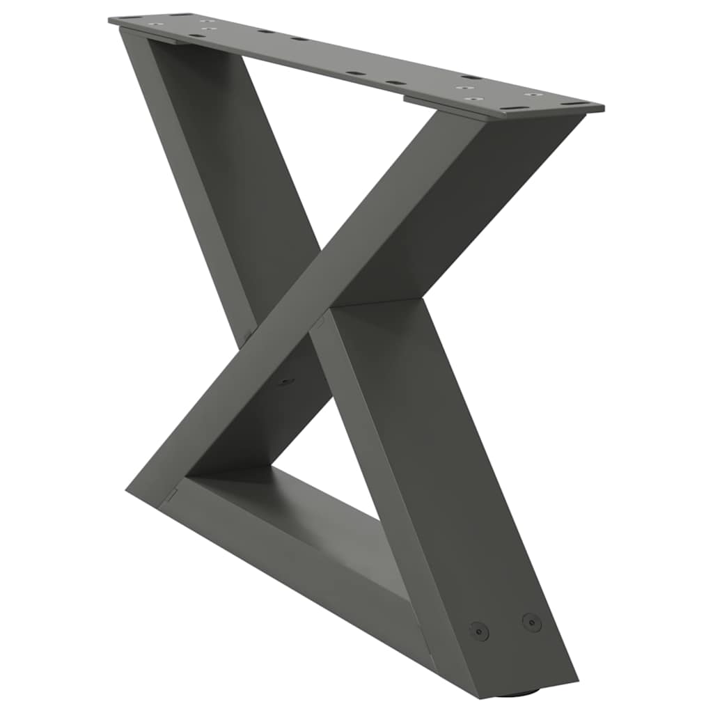 Πόδια Τραπεζιού Σαλονιού 2 τεμ. Ανθρακί 60x(30-31,3) εκ. Ατσάλι