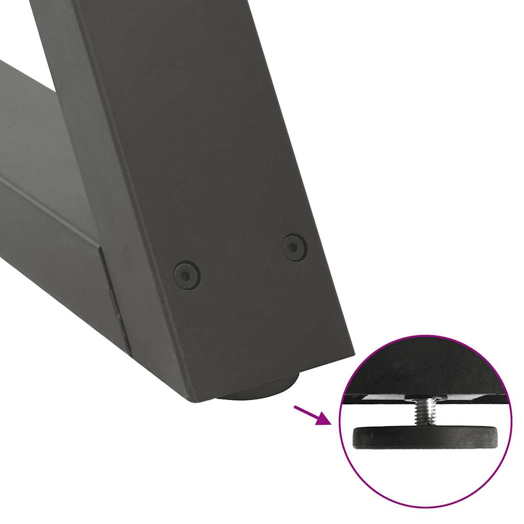 Πόδια Τραπεζιού Σαλονιού 2 τεμ. Ανθρακί 60x(30-31,3) εκ. Ατσάλι