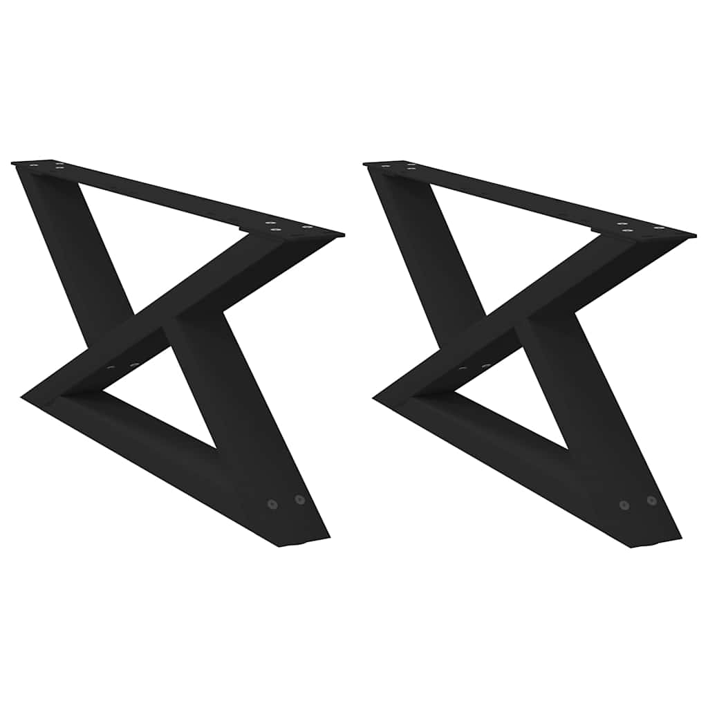 Πόδια Τραπεζιού Σαλονιού 2 τεμ. Μαύρο 70x(30-31,3) εκ. Ατσάλι