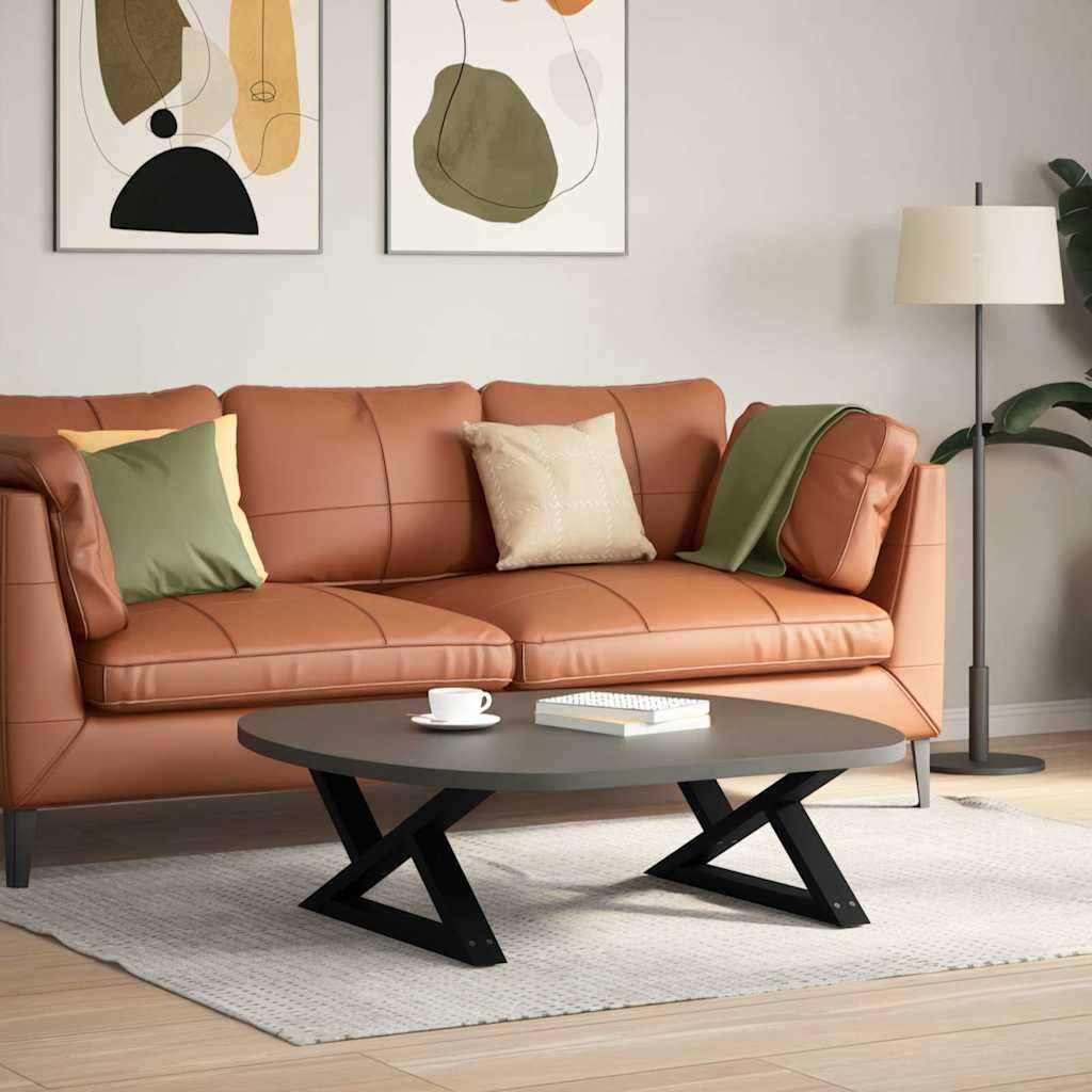 Πόδια Τραπεζιού Σαλονιού 2 τεμ. Μαύρο 70x(30-31,3) εκ. Ατσάλι