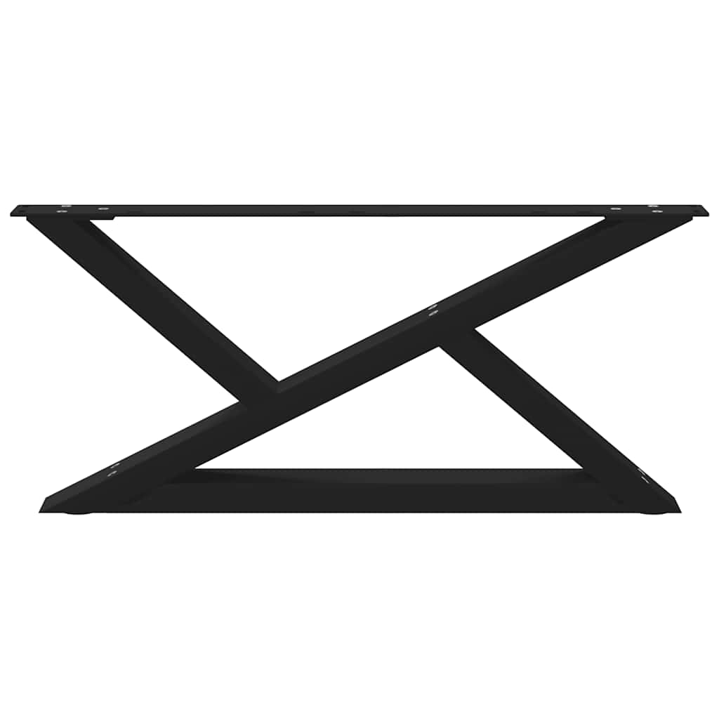 Πόδια Τραπεζιού Σαλονιού 2 τεμ. Μαύρο 70x(30-31,3) εκ. Ατσάλι