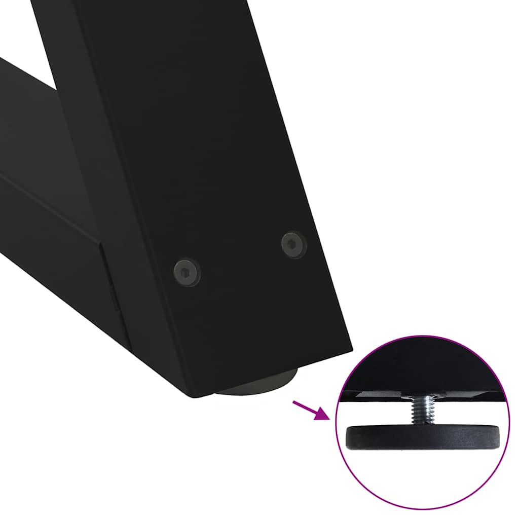 Πόδια Τραπεζιού Σαλονιού 2 τεμ. Μαύρο 70x(30-31,3) εκ. Ατσάλι