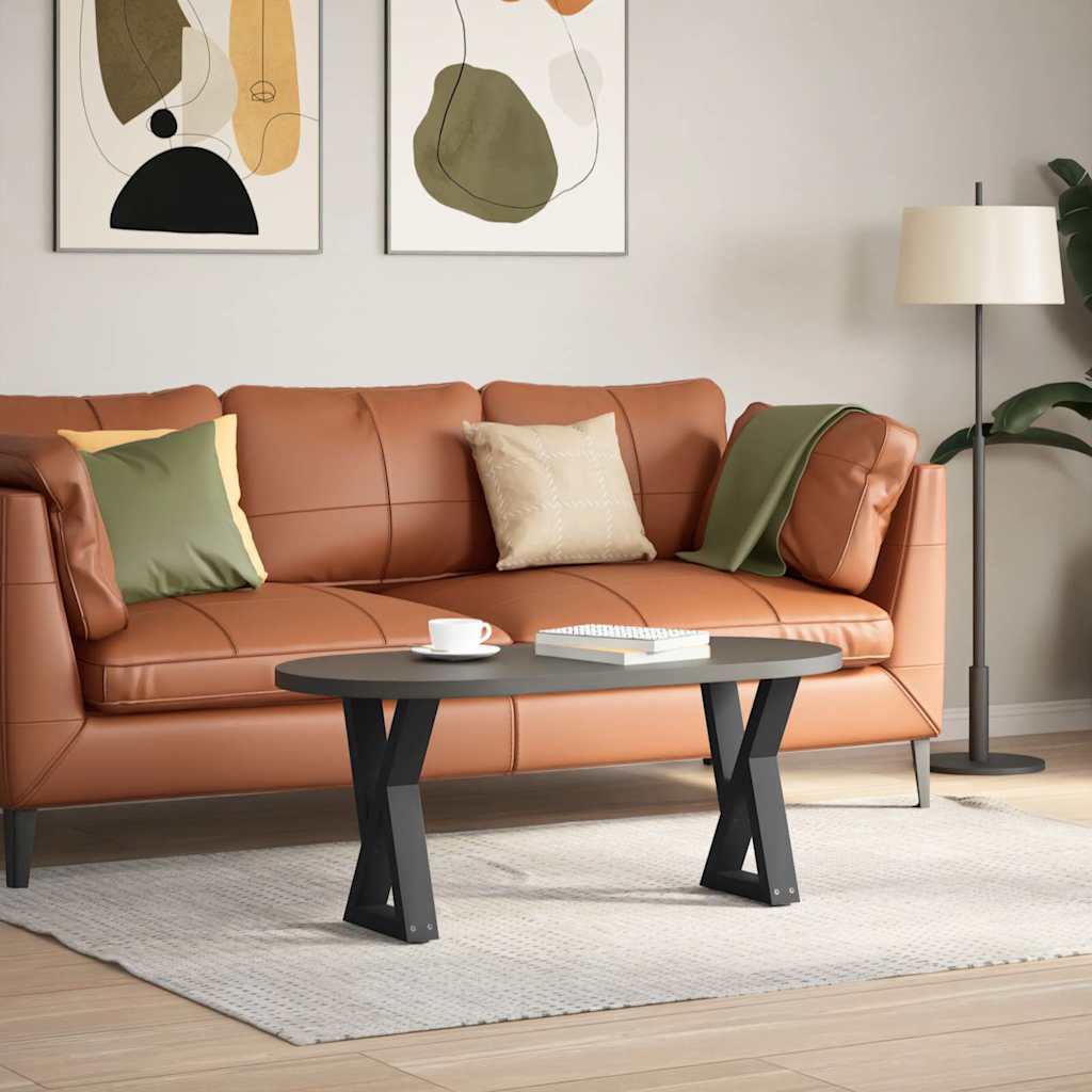 Πόδια Τραπεζιού Σαλονιού 2 τεμ. Μαύρο 28x(42-43,3) εκ. Ατσάλι - Pakobazaar