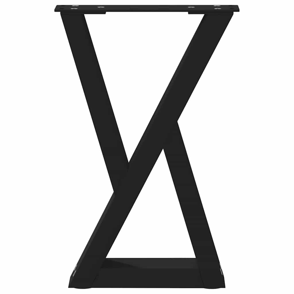 Πόδια Τραπεζιού Σαλονιού 2 τεμ. Μαύρο 28x(42-43,3) εκ. Ατσάλι - Pakobazaar