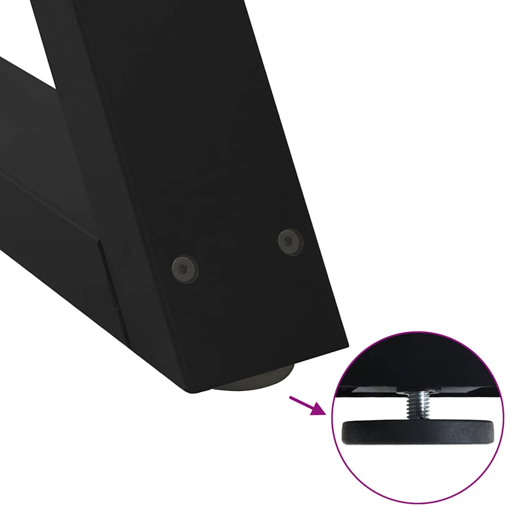 Πόδια Τραπεζιού Σαλονιού 2 τεμ. Μαύρο 28x(42-43,3) εκ. Ατσάλι - Pakobazaar