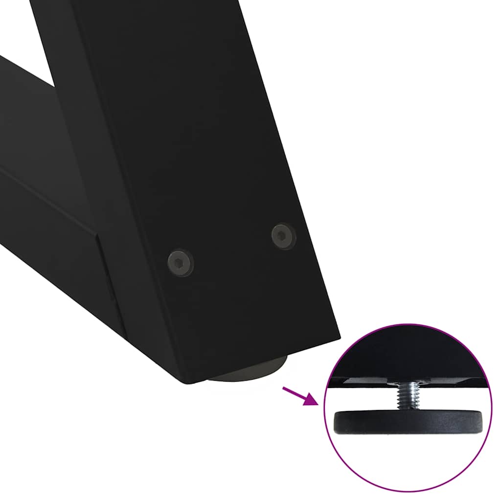 Πόδια Τραπεζιού Σαλονιού 2 τεμ. Μαύρο 38x(42-43,3) εκ. Ατσάλι