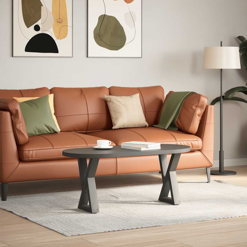 Πόδια Τραπεζιού Σαλονιού 2 τεμ. Ανθρακί 38x(42-43,3) εκ. Ατσάλι