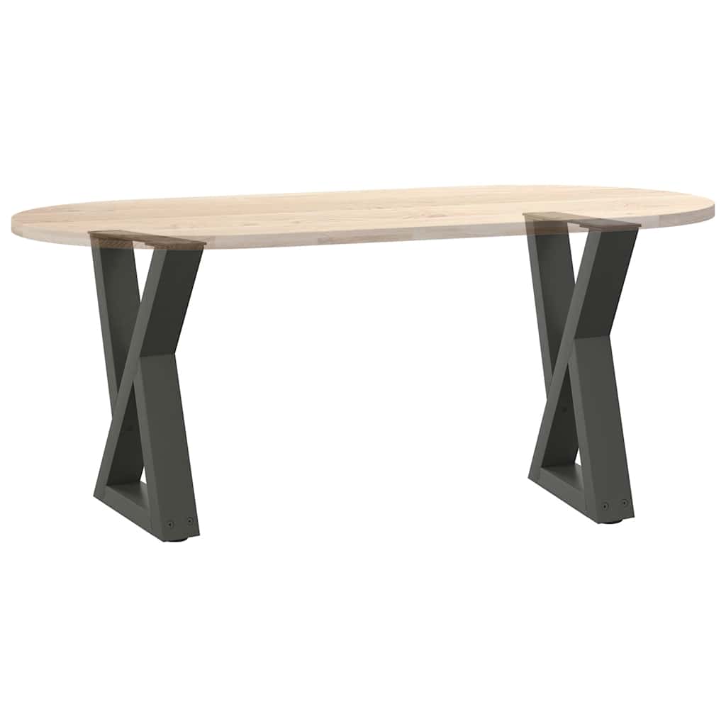 Πόδια Τραπεζιού Σαλονιού 2 τεμ. Ανθρακί 38x(42-43,3) εκ. Ατσάλι