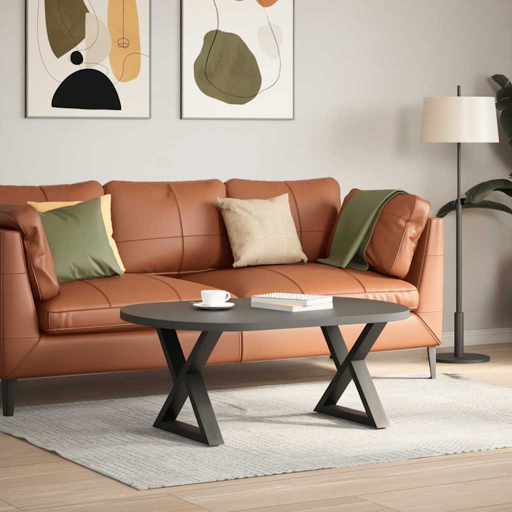 Πόδια Τραπεζιού Σαλονιού 2 τεμ. Ανθρακί 50x(42-43,3) εκ. Ατσάλι