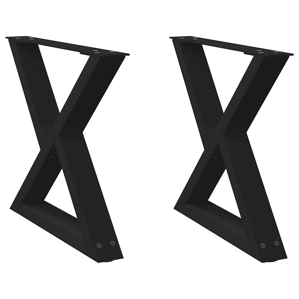 Πόδια Τραπεζιού Σαλονιού 2 τεμ. Μαύρο 60x(42-43,3) εκ. Ατσάλι