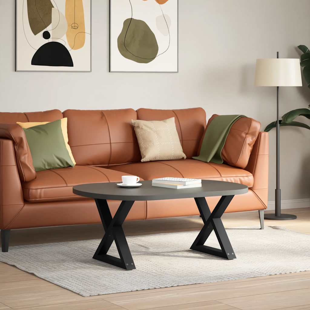 Πόδια Τραπεζιού Σαλονιού 2 τεμ. Μαύρο 60x(42-43,3) εκ. Ατσάλι