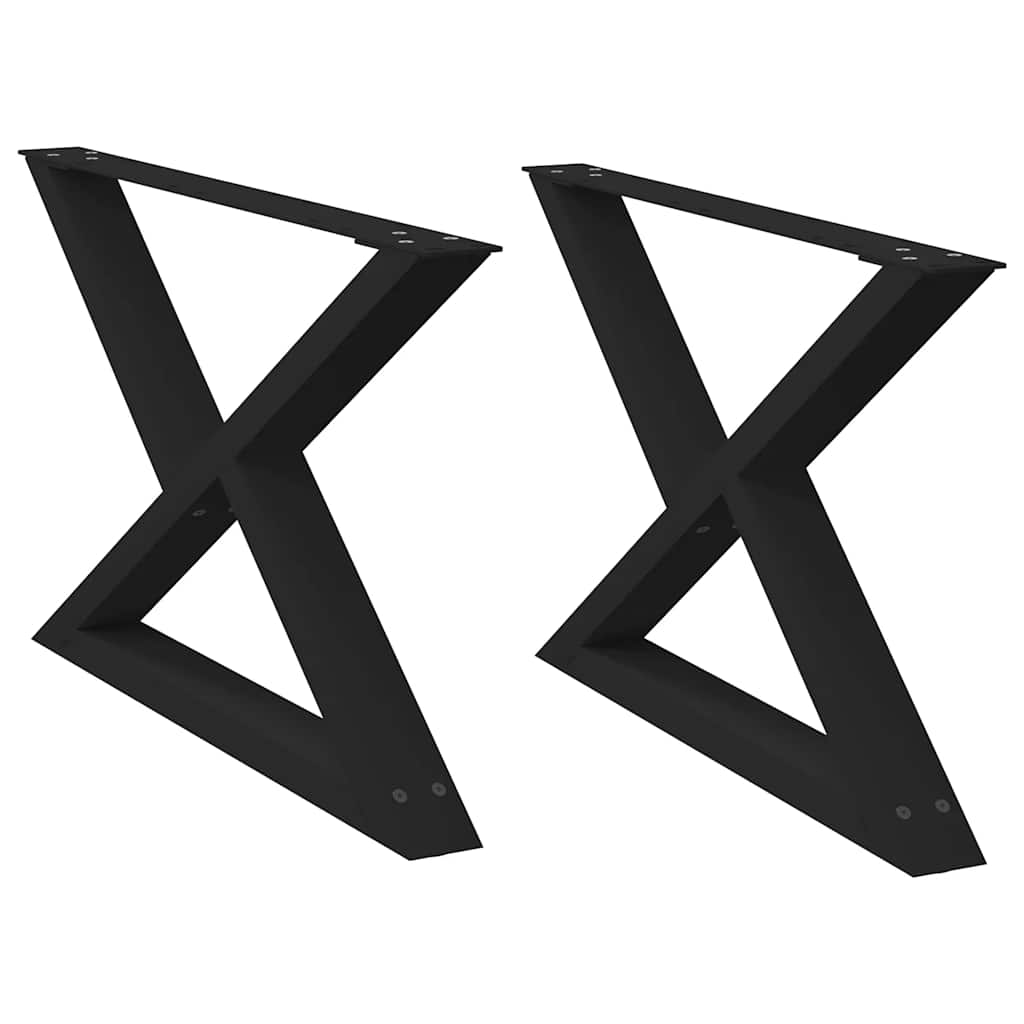 Πόδια Τραπεζιού Σαλονιού 2 τεμ. Μαύρο 70x(42-43,3) εκ. Ατσάλι