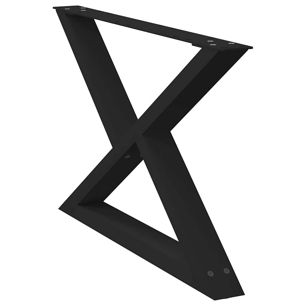 Πόδια Τραπεζιού Σαλονιού 2 τεμ. Μαύρο 70x(42-43,3) εκ. Ατσάλι