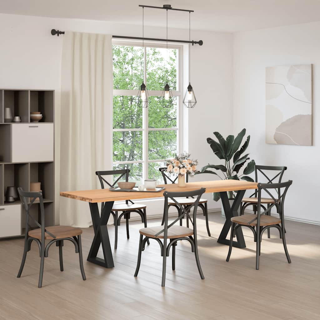 Πόδια Τραπεζαρίας 2 τεμ. Μαύρο 50x(72-73,3) εκ. Ατσάλι