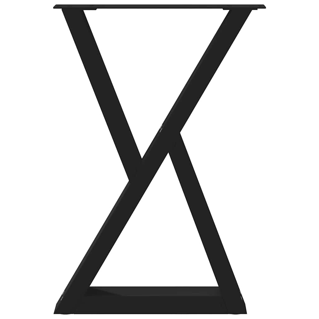 Πόδια Τραπεζαρίας 2 τεμ. Μαύρο 50x(72-73,3) εκ. Ατσάλι