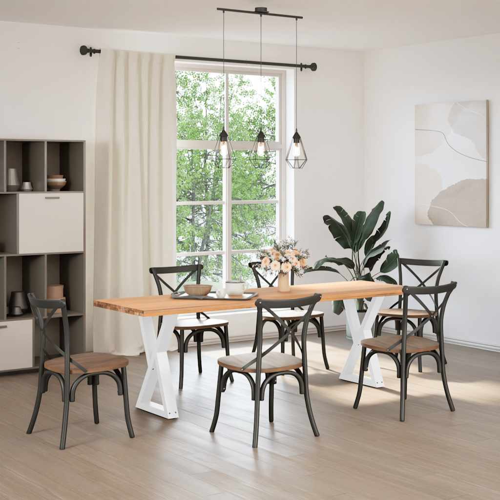 Πόδια Τραπεζαρίας 2 τεμ. Λευκά 50x(72-73,3) εκ. Ατσάλι