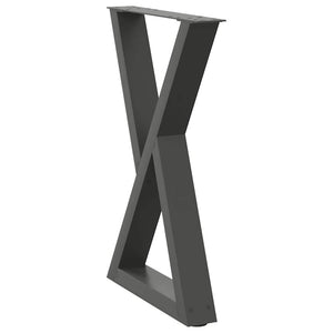 Πόδια Τραπεζαρίας 2 τεμ. Ανθρακί 50x(72-73,3) εκ. Ατσάλι