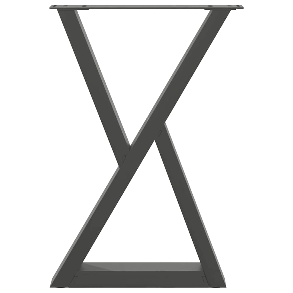 Πόδια Τραπεζαρίας 2 τεμ. Ανθρακί 50x(72-73,3) εκ. Ατσάλι