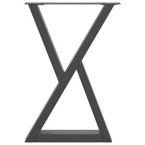 Πόδια Τραπεζαρίας 2 τεμ. Ανθρακί 50x(72-73,3) εκ. Ατσάλι