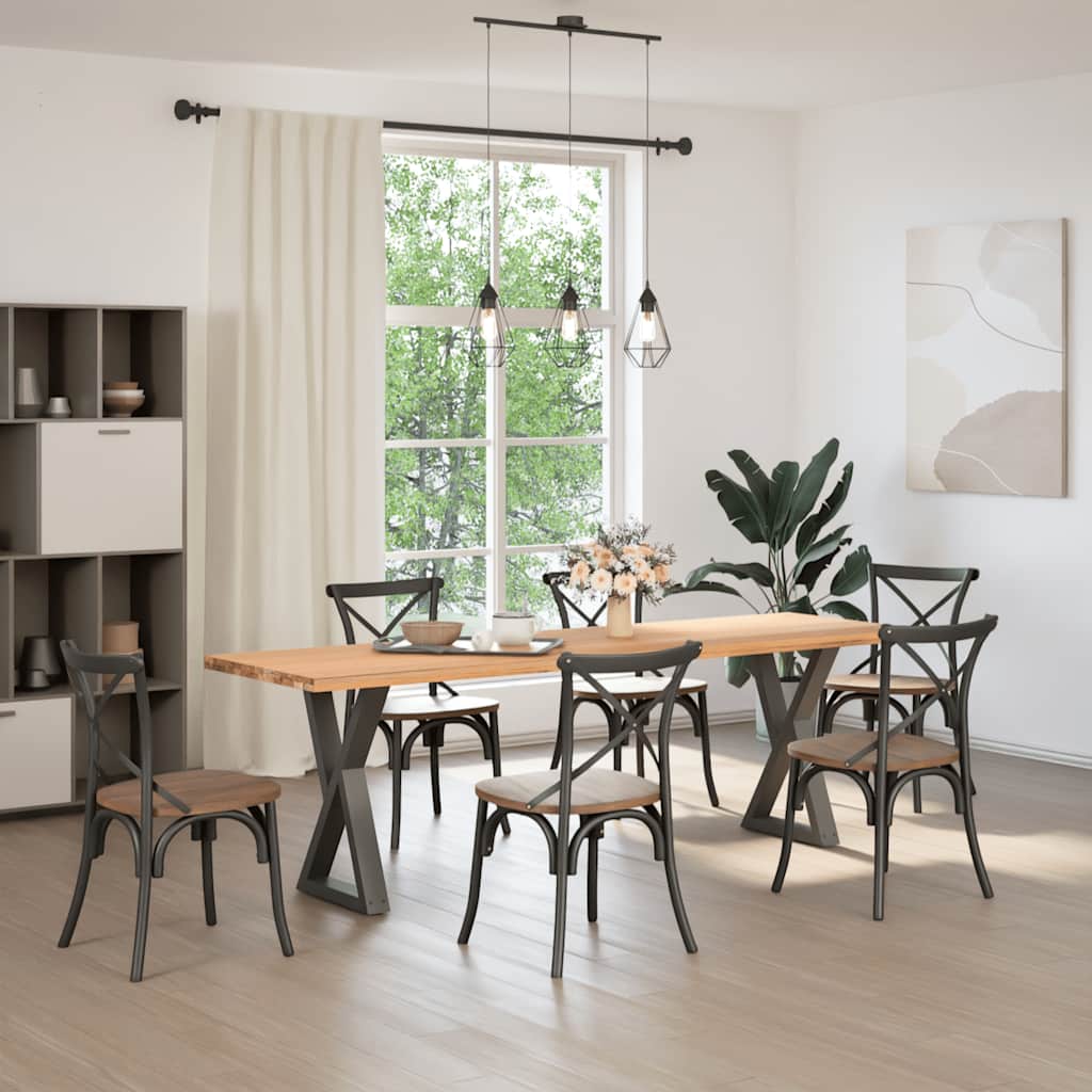 Πόδια Τραπεζαρίας 2 τεμ. Ανθρακί 60x(72-73,3) εκ. Ατσάλι